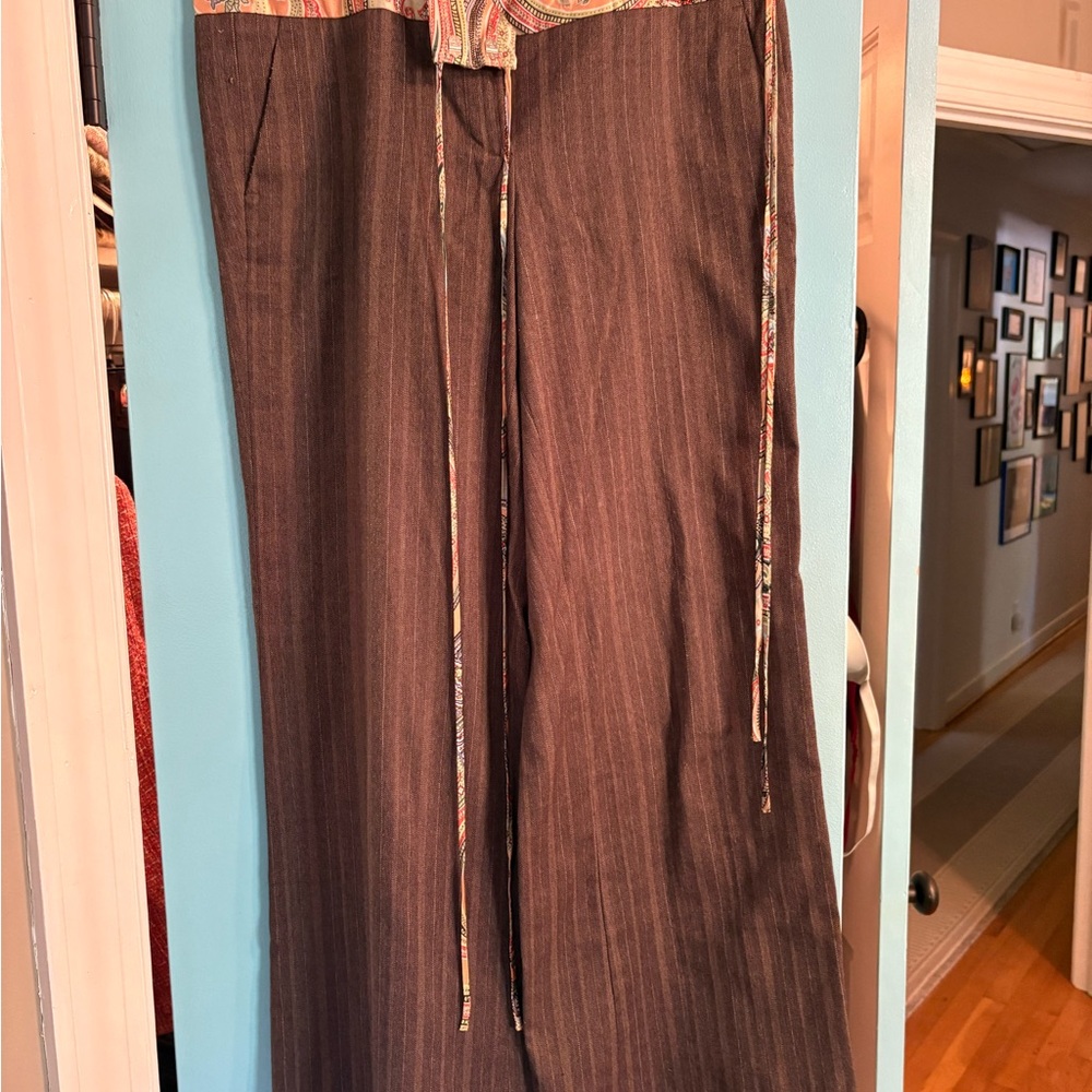 Anthropologie Brown Pin Striped Women’s Pants